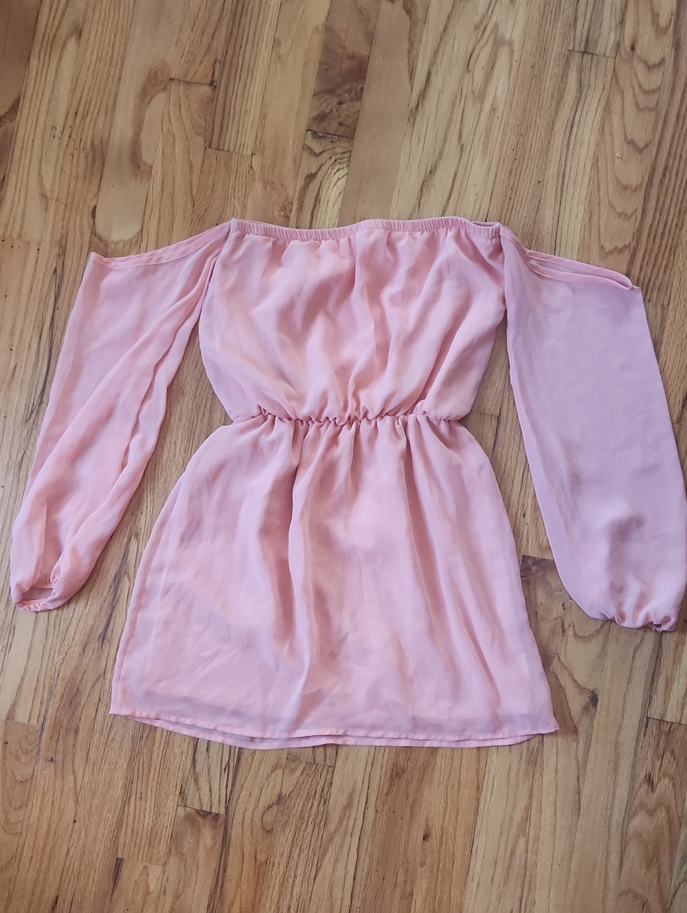 Tobi Off Shoulder Coral Mini Dress- Size S (?)